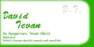 david tevan business card
